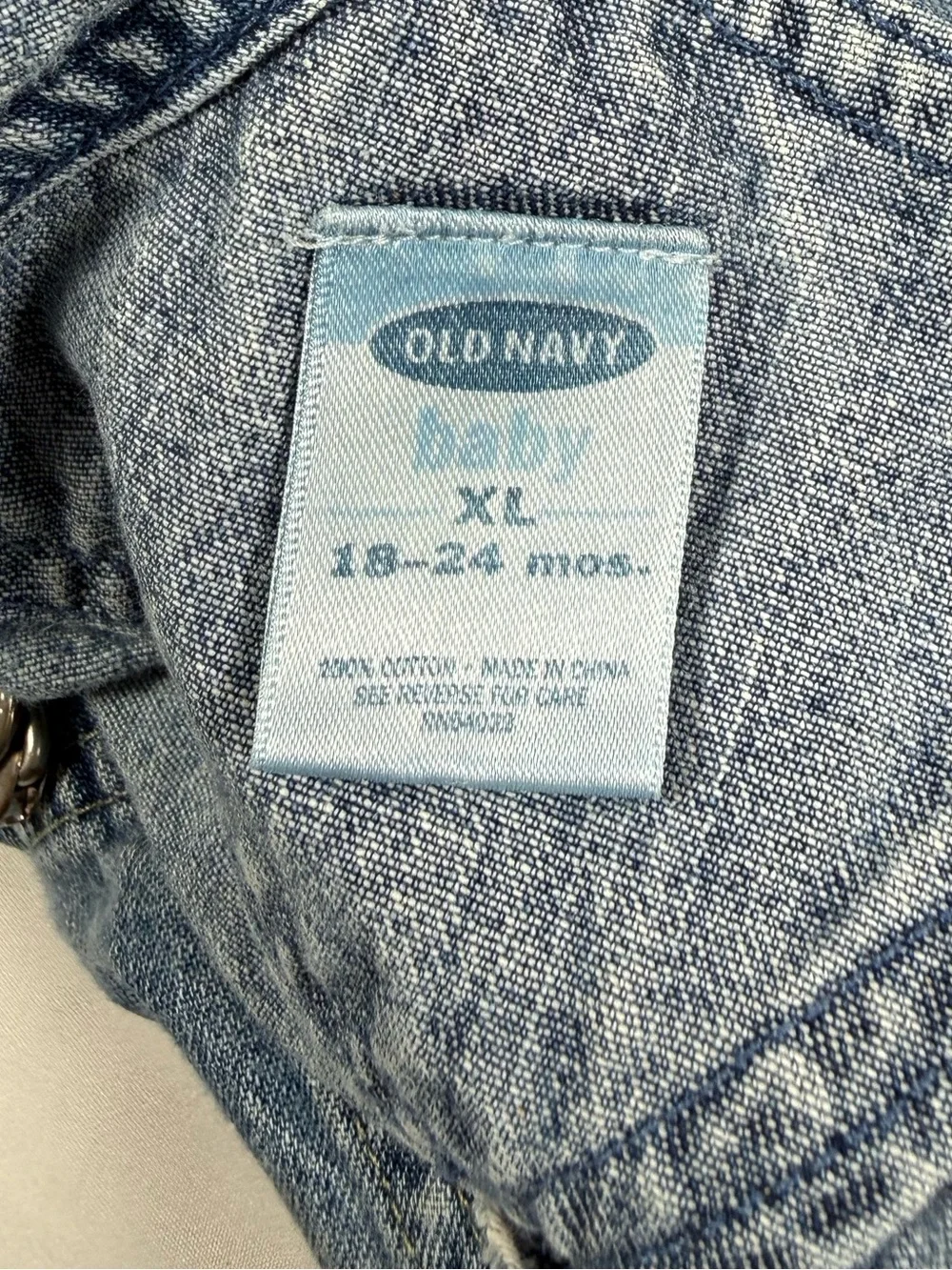 VINTAGE OLD NAVY Baby Denim Overalls 18-24M 2000 Y2K Wide Leg Workwear Western